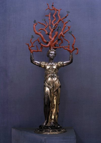 Dafne transformada en laurel, oro, plata y coral, manierismo, Wentzel Jamnitzer de Wenzel I Jamnitzer