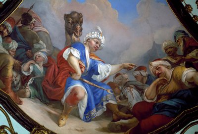 Fresco del salón principal del castillo de Ploskovice, Bohemia. República Checa. de Wenzel Lorenz Reiner