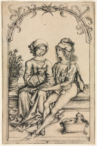 Los Amantes después del Maestro del Housebook de Wenzel von Olmütz