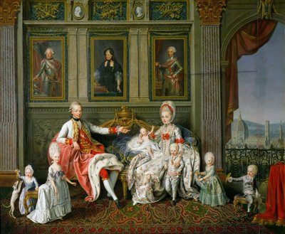 Leopoldo I, Gran Duque de Toscana con su esposa María Luisa y sus hijos de Werlin