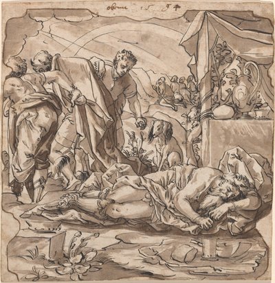 La embriaguez de Noé de Werner Kübler after Tobias Stimmer