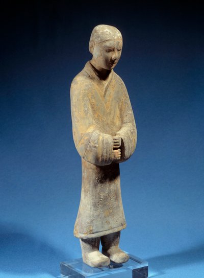 Arte chino: dama haciendo ofrendas; terracota funeraria del período Han. París, Museo Cernuschi de Western Han Dynasty Chinese School