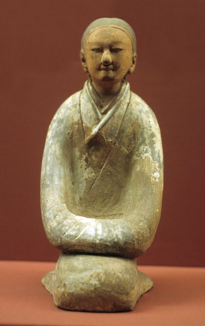 Mujer sentada sobre sus talones, 206 a.C.-8 d.C. de Western Han Dynasty Chinese School