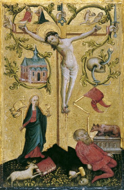 Cristo en la cruz como Redemptor Mundi de Westphalian Master