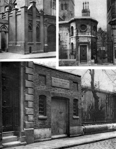 Tres casas de vigilancia del cementerio, Londres de Whiffin