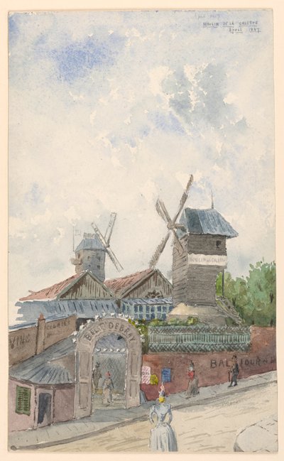 Dibujo, Moulin de la Galette, París, abril de 1887 de Whitney Warren Jr.