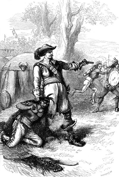 Coronel Atherton y los indios, c1880 de Whymper