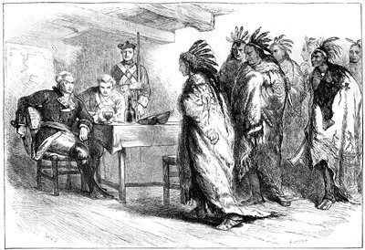 Visita de Pontiac y los indios al Mayor Gladwin, 1763 c1880 de Whymper
