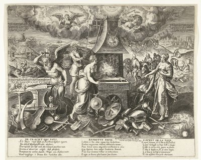 El poder de la paz, 1678 The Power of the Pays (título sobre el objeto) de Wierix