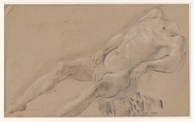 Estudio de un desnudo masculino reclinado, sin cabeza de Wijbrant Oosterdijk