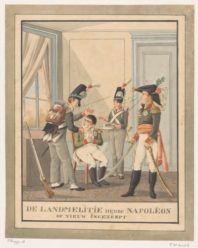 Napoleón se afeita Los landmelitas han vuelto a enjabonar a Napoleón (título sobre objeto) de Wijnand Esser