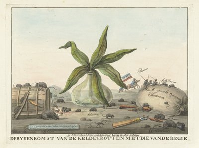 Caricatura sobre las costumbres francesas, 1813-1814 El encuentro del sótano podrido con el del director (título sobre objeto) de Wijnand Esser