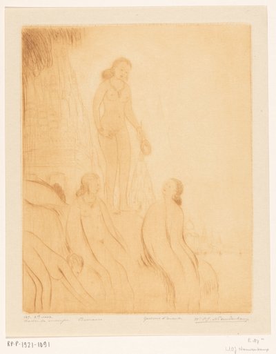 Bañistas a orillas del Ganges en Benarés
Bañistas (título original) de Wijnand Otto Jan Nieuwenkamp (signed by artist)