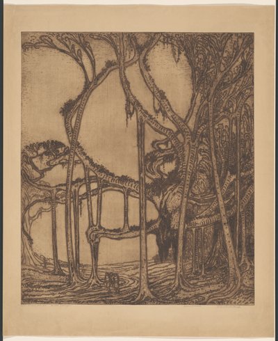 De oude waringin (título original en el objeto) de Wijnand Otto Jan Nieuwenkamp (signed by artist)