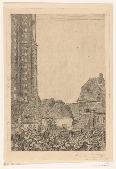 Casas cerca de la Torre de Nuestra Señora en Amersfoort
Al pie de la torre (título original) de Wijnand Otto Jan Nieuwenkamp (signed by artist)