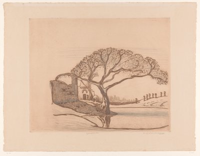 Casas, árbol junto al estanque y mujeres con cántaros en la cabeza
Cerca de El Cairo (título original) de Wijnand Otto Jan Nieuwenkamp (signed by artist)