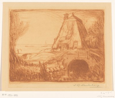Parte inferior de un molino de agua cerca de Gouda
El viejo molino de agua (título original) de Wijnand Otto Jan Nieuwenkamp (signed by artist)