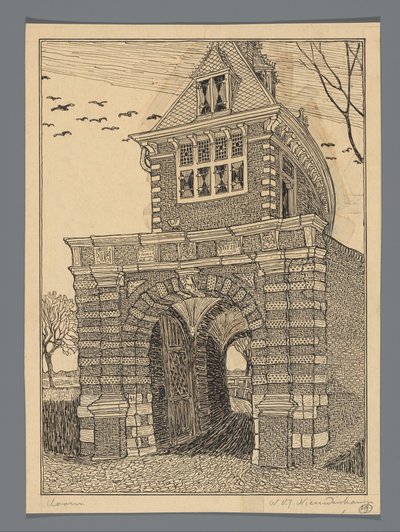 Oosterpoort en Morón de Wijnand Otto Jan Nieuwenkamp (signed by artist)