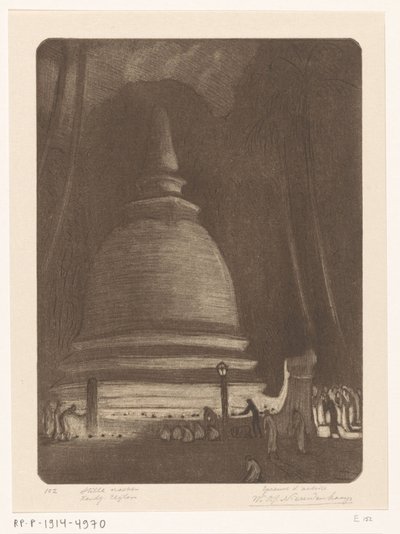 Estupa en Kandy, Sri Lanka, de noche
Silent night, Candy, Ceylon (título original) de Wijnand Otto Jan Nieuwenkamp (signed by artist)