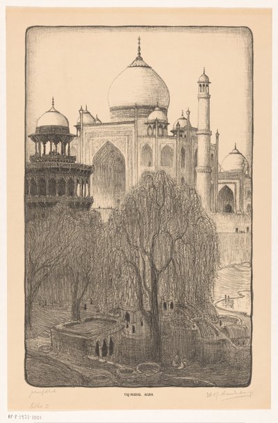 Taj Mahal, Agra (título original del objeto) de Wijnand Otto Jan Nieuwenkamp (signed by artist)