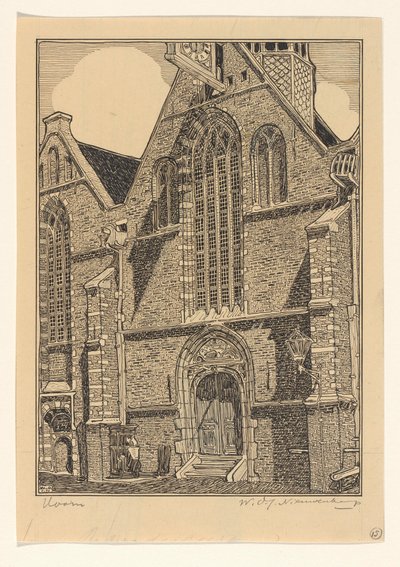 Fachada occidental de Noorderkerk en Hoorn de Wijnand Otto Jan Nieuwenkamp (signed by artist)
