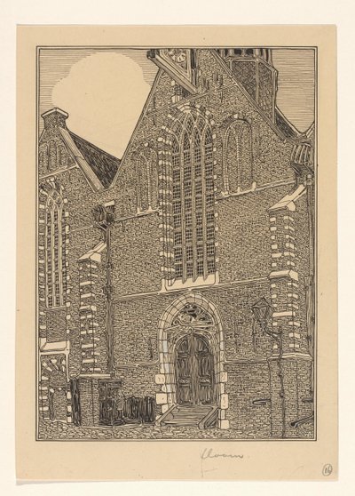 Fachada occidental de Noorderkerk en Hoorn de Wijnand Otto Jan Nieuwenkamp (signed by artist)