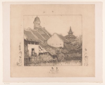Casas y bañistas en Semarang
En el Kampong. Semarang (título original) de Wijnand Otto Jan Nieuwenkamp