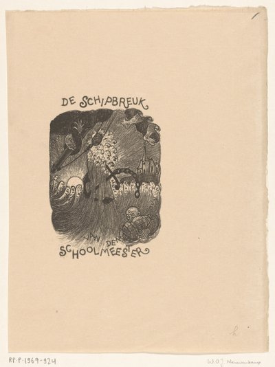 Diseño de una portada para: El maestro de escuela, El naufragio de Wijnand Otto Jan Nieuwenkamp