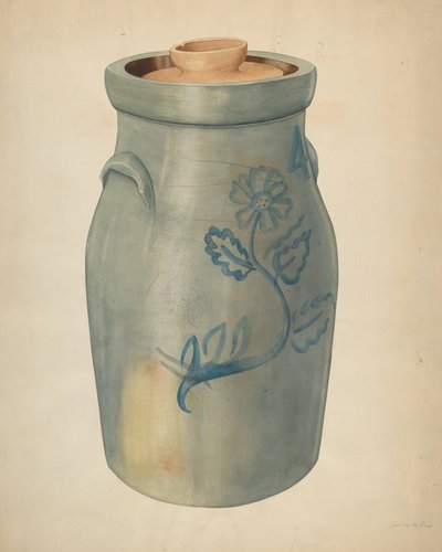 Mantequera de barro, c. 1938 de Wilbur M Rice