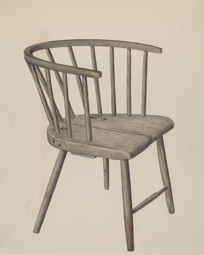 Silla de brazo hecha a mano, c. 1937 de Wilbur M Rice