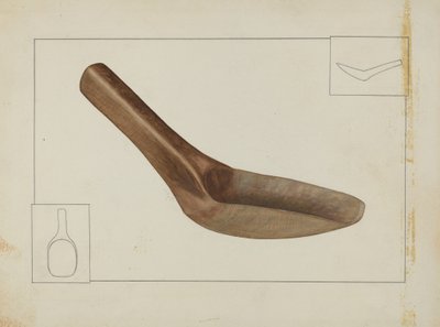 Cuchara de madera cuadrada, c. 1937 de Wilbur M Rice
