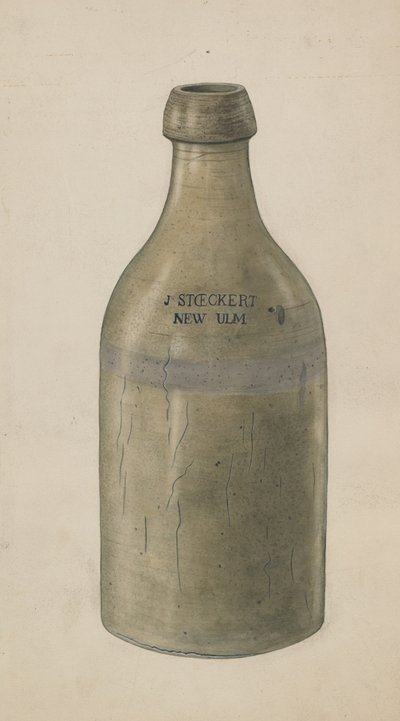 Botella de cerveza de gres, c. 1938 de Wilbur M Rice