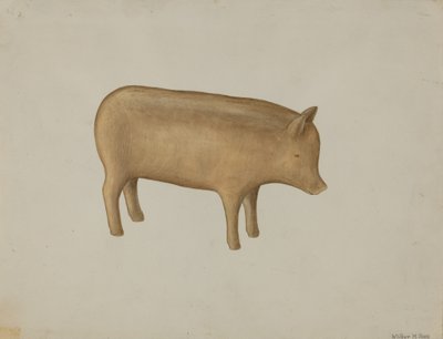 Cerdo de madera, 1935-1942 de Wilbur M Rice