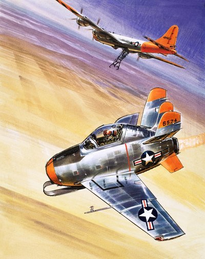 Mini Jet-Fighter, ilustración de "Into the Blue". de Wilf (20th century) Hardy