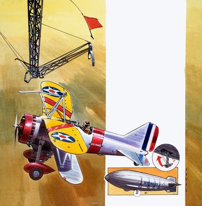 The Skyhook, de "Into the Blue" (gouache sobre papel) de Wilf (20th century) Hardy