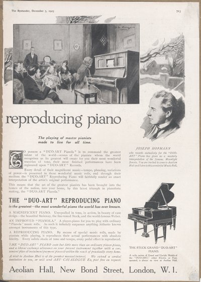 Pianolas de la Compañía Eólica, 1923 de Wilfred Fryer