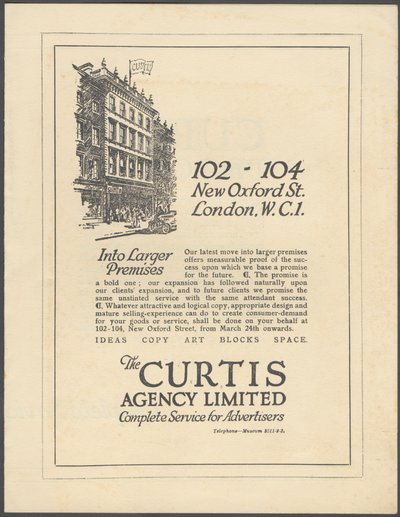 Agencia de publicidad Curtis, años 1920 de Wilfred Fryer