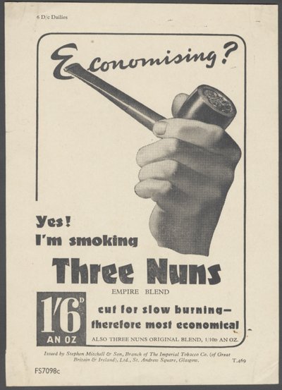 Tabaco de pipa Tres Monjas de Wilfred Fryer