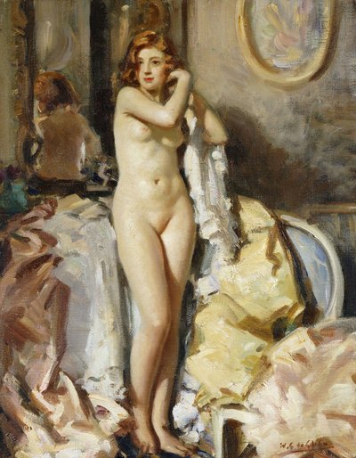 De pie ante el espejo, cabeza roja de Wilfred Gabriel de Glehn