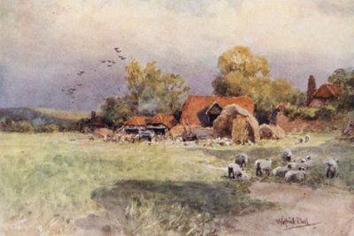 En Sutton Manor, Home Farm (litografía en color) de Wilfrid Williams Ball