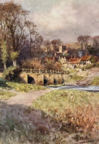 Vista de Sutton Village (litografía en color) de Wilfrid Williams Ball