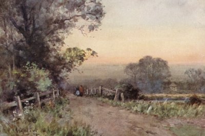 When Evening is Still (litografía en color) de Wilfrid Williams Ball