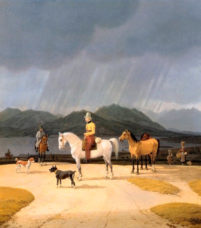 Jinetes en el lago Tegern, Alemania de Wilhelm Alexander Kobell