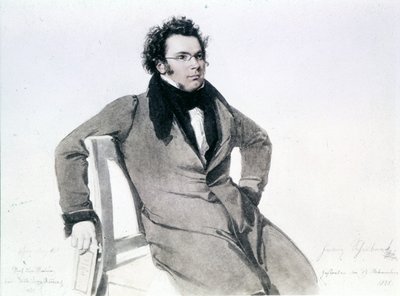 Franz Schubert (1797 - 1828), acuarela de August Reider de Wilhelm August Rieder