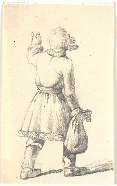 Hombre caminando con un saco de Wilhelm Bendz