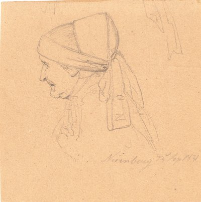 Cabeza de una vieja. Perfil a la izquierda de Wilhelm Bendz