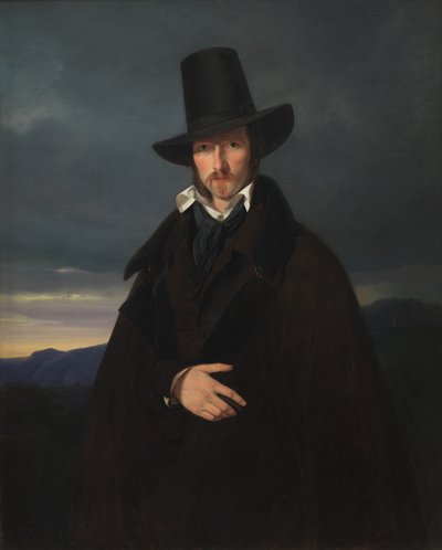 Retrato del pintor alemán Wilhelm von Kaulbach de Wilhelm Bendz