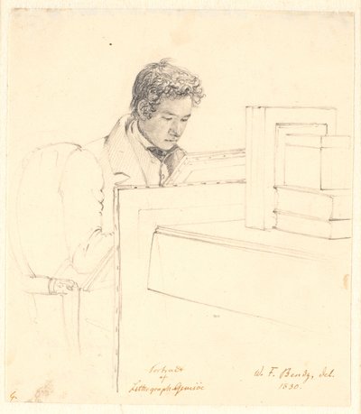 Retrato del litógrafo Peter Gemzøe de Wilhelm Bendz