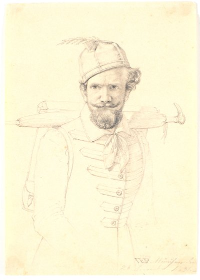 Autorretrato con mochila de Wilhelm Bendz