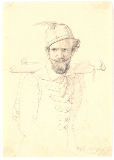 Autorretrato con mochila de Wilhelm Bendz